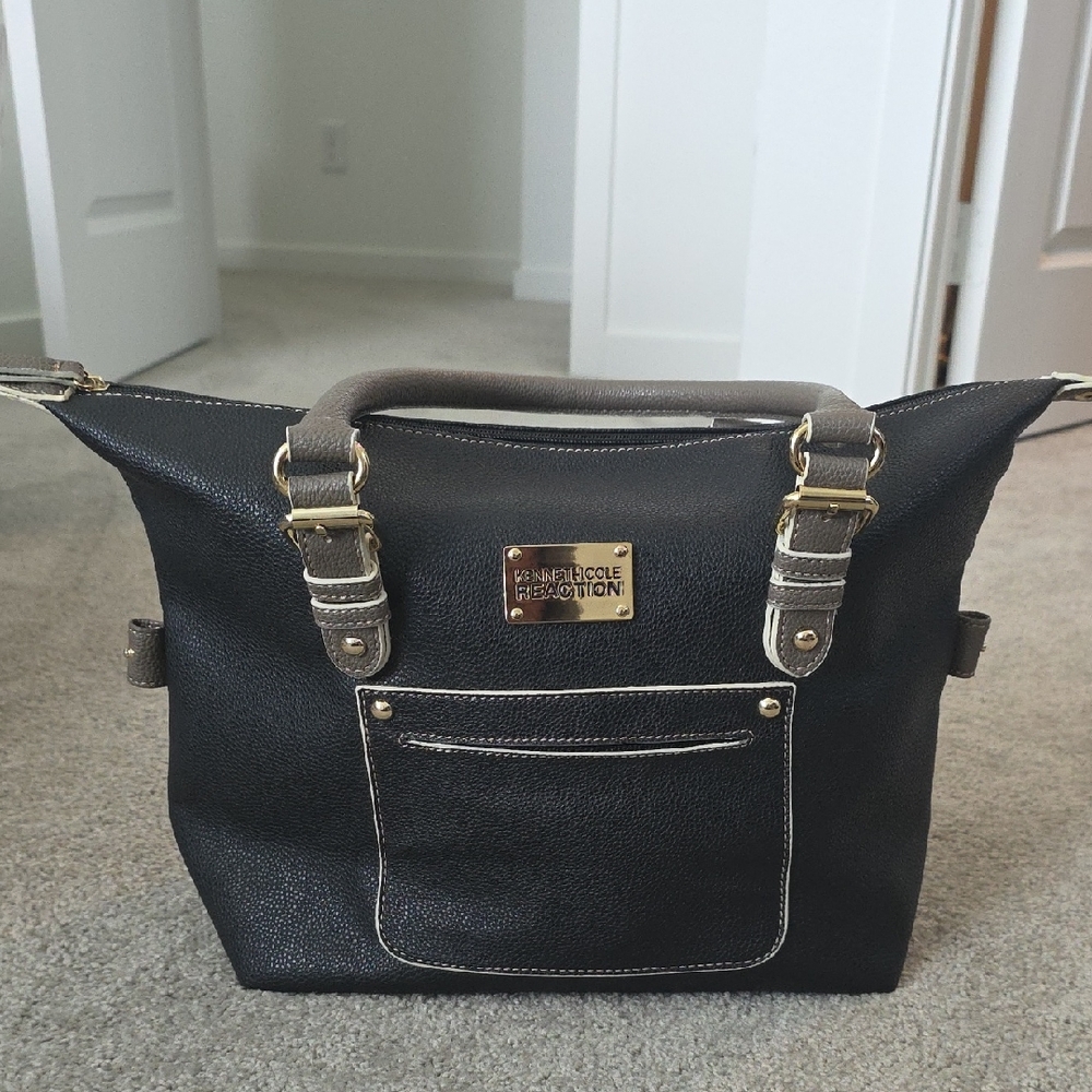 Kenneth Cole Black and Gold Tote Bag